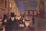 Edvard Munch Spring Evening on Karl Johan Street oil